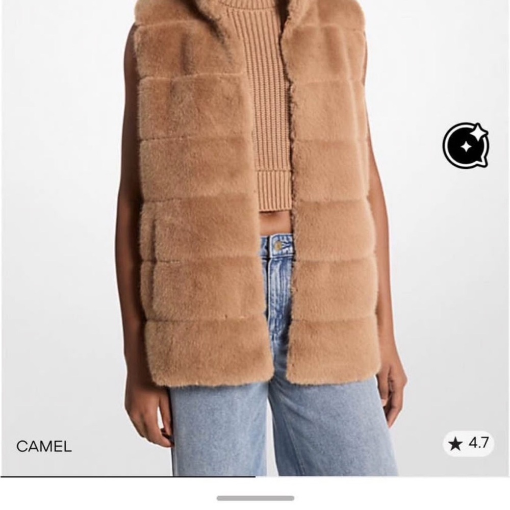 Black Michael Kors Faux Fur Vest